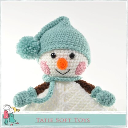 Snow girl and Snowman Comfort Blankets Blankie Lovey Crochet Soft Toys Baby Blanket