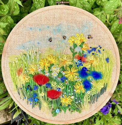 Rowandean Cornflower Meadow Embroidery Kit
