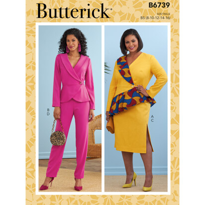 Butterick Misses' Jacket, Dress, Top, Skirt & Pants B6739 - Sewing Pattern