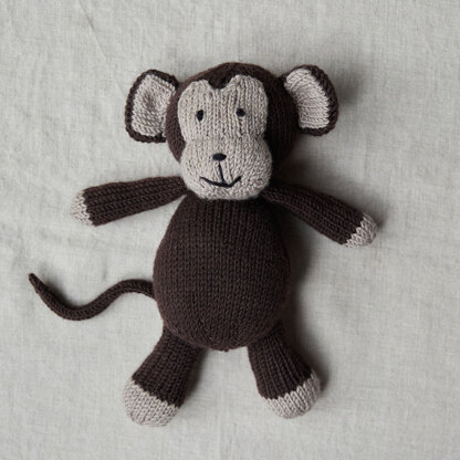 Gansey Style Baby Blanket & Monkey - in Debbie Bliss Cashmerino Aran & Baby Cashmerino