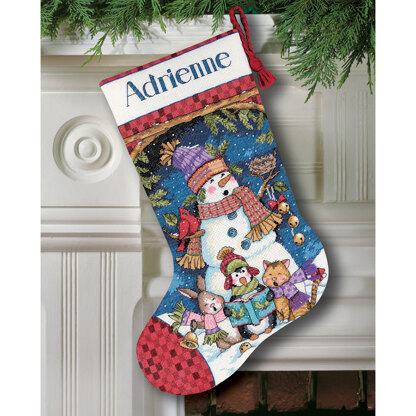 Dimensions Cute Carollers Stocking Cross Stitch Kit - 41cm