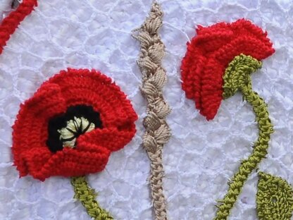 Poppy flower Easy crochet flower pattern