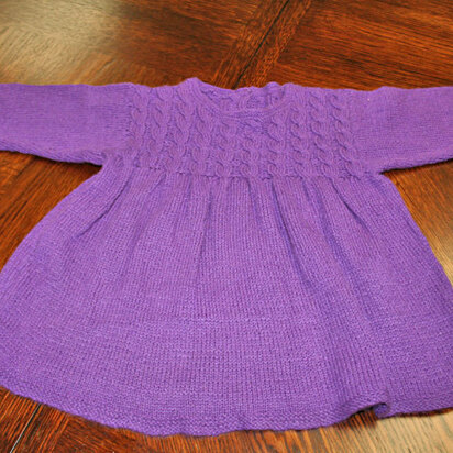 Girl's Cable Yoke Dress in Karabella Supercashmere