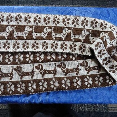 Doxie/Dachshound double knitting scarf