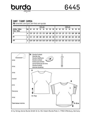 Burda Style Women's Curved Hem Simple Tops B6445 - Paper Pattern, Size 20-34