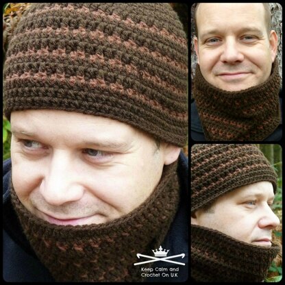 Ice-Flash Men's Hat and Cowl Set