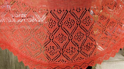 Rosette Long Wingspan Shawl