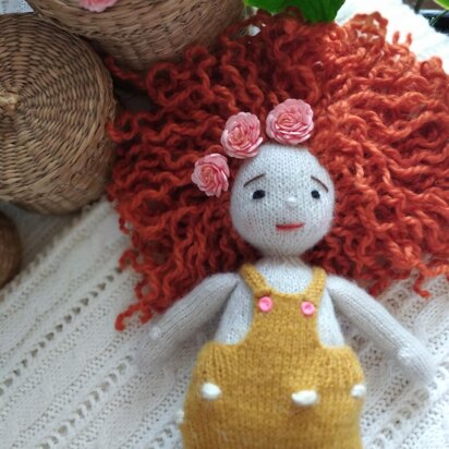 Doll Knitting Pattern - Knitted Doll Caramel