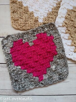 C2C Enamored Heart Afghan Square