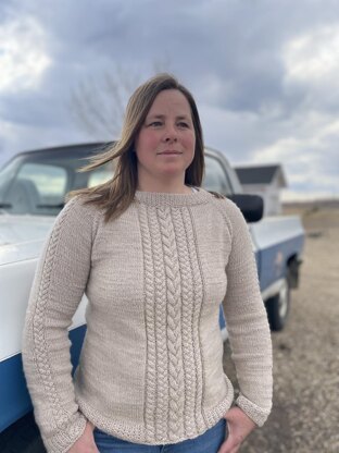 Adult Raglan Cable Sweater