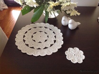 Crochet Placemat & Coaster Set N 113