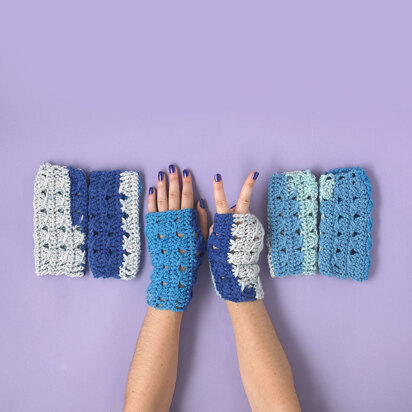 "The Essential Crocheted Wristwarmers" - Free Accessory Crochet Pattern in Paintbox Yarns Chunky Pots