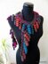 Crochet Scarf Lariat Multicolor "Curly Tassels"