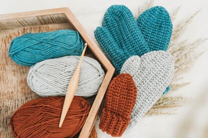 Crochet Knit-Look Mittens