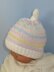 Baby Candy Stripe Topknot Beanie Hat