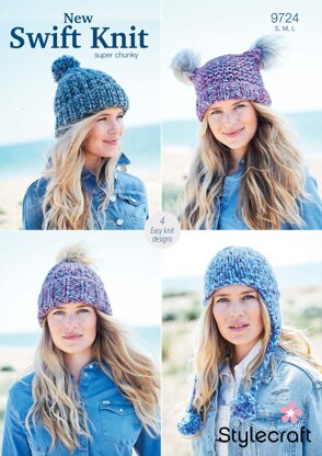 Hats in Stylecraft New Swift Knit Super Chunky- 9724 - Downloadable PDF