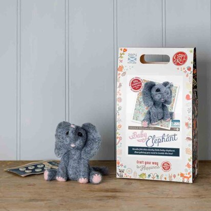 The Crafty Kit Company Baby-Elefant im Strickrahmen Nadelfilz-Set - 11cm