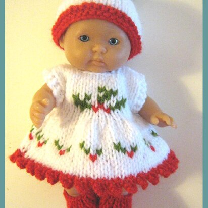 5" Berenguer Dolls Clothes Pattern Holly Dress