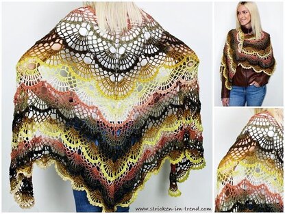 Crochet Triangle Shawl BioTronik #5 - 123 IDEEN #6