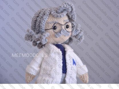 Knit Albert Einstein Doll