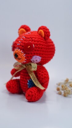 Cocomelon Red Teddy Bear Amigurumi Crochet Toy Pattern