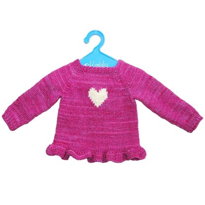 Heart Sweater & Toque for 18" Doll