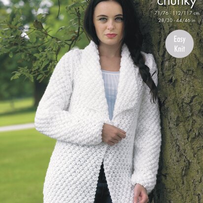 Jacket and Sweater in King Cole Big Value Super Chunky - 4363 - Downloadable PDF - knitting pattern