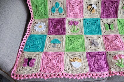 Spring Granny Square Blanket