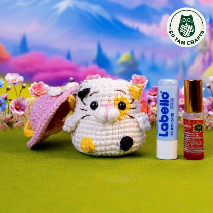 Calico Cat Lip Balm Keychain