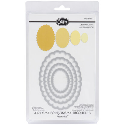 Sizzix Framelits Dies 4/Pkg - Scallop Ovals