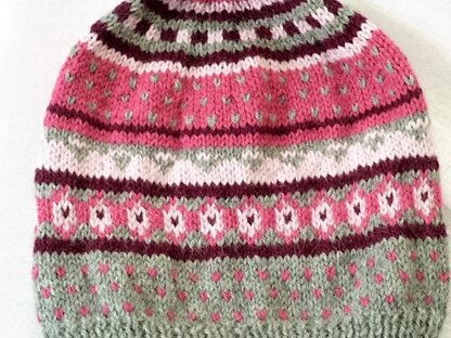 "Lena" bonnet en Fairisle