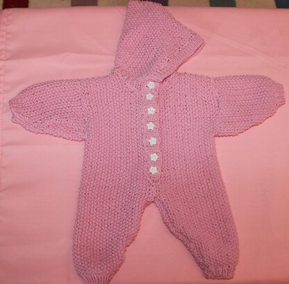 Newborn Baby Moss Stitch Hoodie Onesie