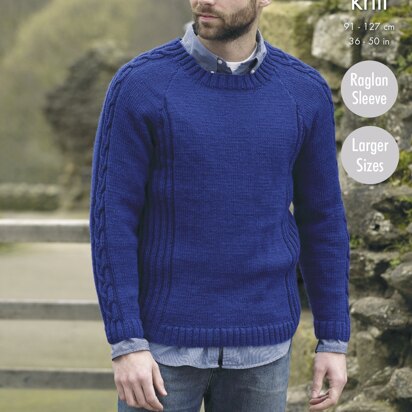 Mens Sweater & Jacket in King Cole Majestic DK - 4925 - Downloadable PDF