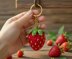 Crochet Strawberry Keychain Pattern – PDF + Video Tutorial