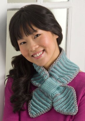 Bow Tie Neck Warmer in Red Heart Soft Solids - WR2033