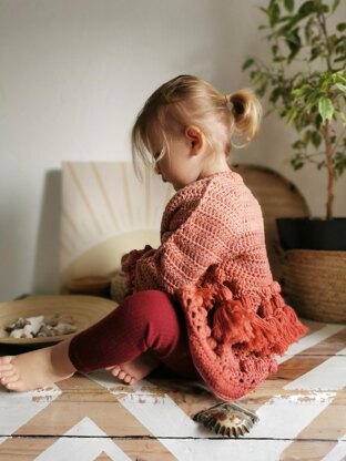 "SNORK" boho cardigan with tassels crochet pattern