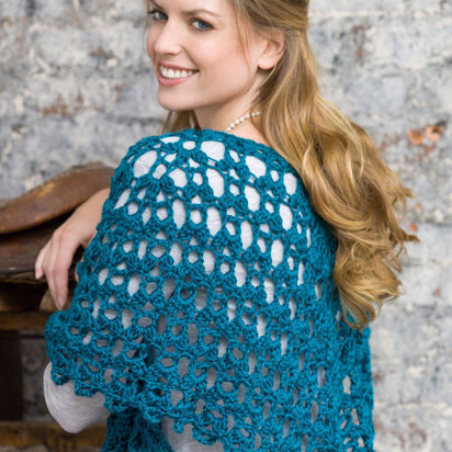 Graceful Shell Shawl in Red Heart Soft - LW2426EN - Downloadable PDF