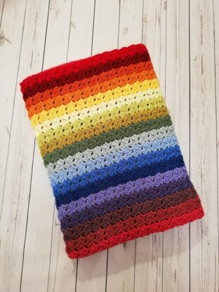 Iridescent Rainbow 'the c2c twist' Blanket