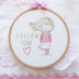 Tamar Follow Your Heart Printed Embroidery Kit - 6in