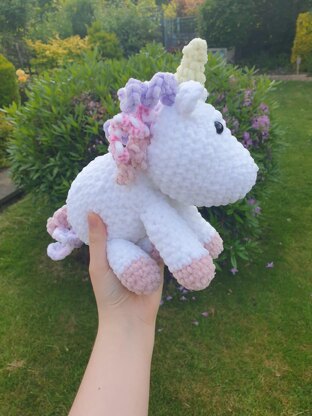 Large crochet fluffy unicorn