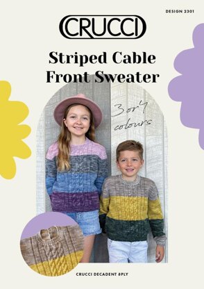 2301 Childs Striped Cable Sweater