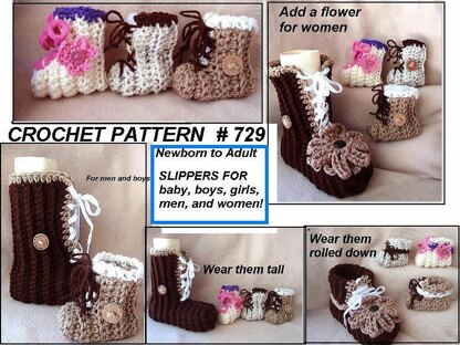 729 BOOTIES OR SLIPPERS, Baby, child, adult