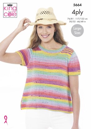 Tops Knitted in King Cole Summer 4Ply - 5664 - Downloadable PDF