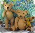 Classic Vintage Style Teddy Bear Family