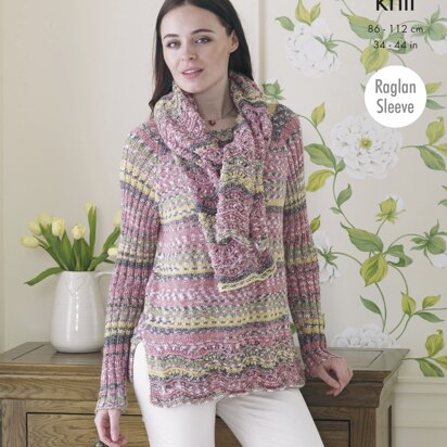 Jacket, Sweater & Scarf in King Cole Drifter DK - 4546 - Downloadable PDF