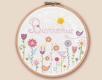 Un Chat Dans L'Aiguille A Welcome Garden Contemporary Printed Embroidery Kit