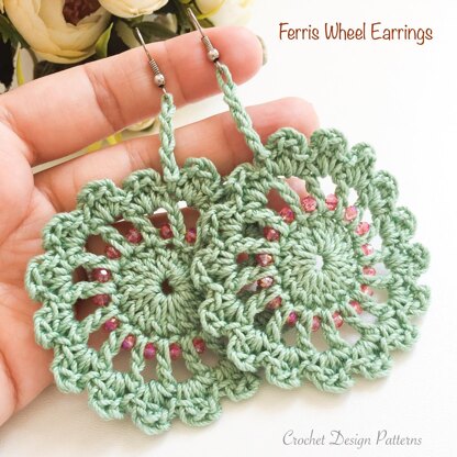 Ferris Wheel Earrings with Beads Pattern