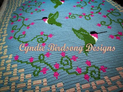 Happy Hummingbirds - overlay mosaic blanket