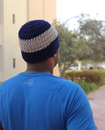 Two Tone Reversible Crochet Beanie for Men