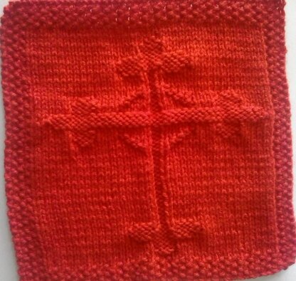 Gothic Cross Knitted Dishcloth Pattern